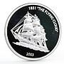 Liberia 10 dollars Seafaring The Flying Ship Cloud Clipper silver coin 2003