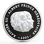 Monaco 10 euro Kingdom Leader Crown Prince Albert II proof silver coin 2003