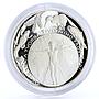 Czech Republic 200 korun Endangered Wildlife The Vitruvian Man silver coin 1994