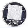 Czech Republic 200 korun Endangered Wildlife The Vitruvian Man silver coin 1994