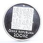 Czech Republic 200 korun Poet Vitezslav Nezval Literature proof silver coin 2000