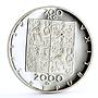 Czech Republic 200 korun Composer Zdenek Fibich Music Art proof silver coin 2000