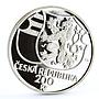 Czech Republic 200 korun King Jiri from Podebrad Portrait proof silver coin 2002