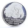 Czech Republic 200 korun King Jiri from Podebrad Portrait proof silver coin 2002