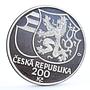 Czech Republic 200 korun King Jiri from Podebrad Portrait proof silver coin 2002