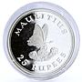 Mauritius 25 rupees Endangered Wildlife Fauna Butterfly proof silver coin 1975