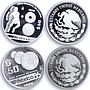 Mexico set of 12 coins Football World Cup 1986 silver coins 1985 - 1986