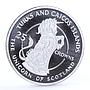 Turks and Caicos 25 crowns Queen's Beast The Scottish Unicorn silver coin 1978