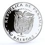 Panama 10 balboas Canal Treaty Ship proof silver coin 1979