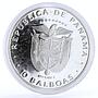 Panama 10 balboas Canal Treaty Ship proof silver coin 1979