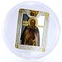 Cook Islands 5 dollars Russian Icons St. Sergius of Radonezh silver coin 2010
