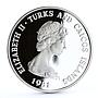 Turks and Caicos 10 crowns Wedding Lady Diana Prince Charles silver coin 1981