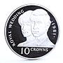 Turks and Caicos 10 crowns Wedding Lady Diana Prince Charles silver coin 1981