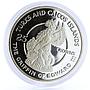 Turks and Caicos 25 crowns The Griffin of Edward III proof silver coin 1978