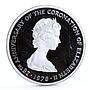 Turks and Caicos 25 crowns Queen's Beast White Greyhound Dog silver coin 1978