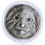 Mongolia 500 togrog Endangered Wildlife Steppe Manul Cat Fauna silver coin 2014