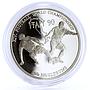Bhutan 300 ngultrums Football World Cup in Italy Players silver coin 1990