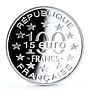 France 100 francs European Heritage Vienna's St. Stephan Church silver coin 1996