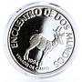 Uruguay 200 pesos Ibero American series Pampas Deer Fauna proof silver coin 1994