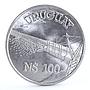 Uruguay 100 pesos Salto Grande Dam silver coin 1981