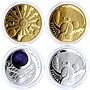 Poland set of 14 tokens Systema Solare Solar System Galaxy silver tokens 2009