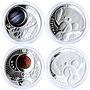 Poland set of 14 tokens Systema Solare Solar System Galaxy silver tokens 2009