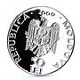 Moldova 50 lei Monastery Dobrusha Landscape Cathedral Church silver coin 2000