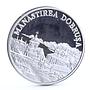 Moldova 50 lei Monastery Dobrusha Landscape Cathedral Church silver coin 2000