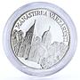 Moldova 50 lei Monastery Varzaresti Landscape Cathedral Church silver coin 2000
