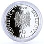 Moldova 50 lei Monastery Varzaresti Landscape Cathedral Church silver coin 2000