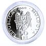 Moldova 50 lei Monastery Hirova Landscape Cathedral Church silver coin 2000