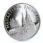 Moldova 50 lei Monastery Tiganesti Landscape Cathedral Church silver coin 2000