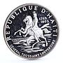 Haiti 10 gourdes General Toussaint L Overture Horseman proof silver coin 1968