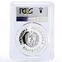 Bulgaria 25 leva Football World Cup in Mexico Bird PR69 PCGS silver coin 1986