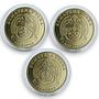 Indonesia North Sumatra 500 rupiah set of 3 coins Beetles 2017