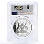 Uganda 1000 shillings Millennium Albert Einstein PR68 PCGS silver coin 1999