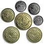 Ingushetia, set of seven coins Local Fauna, Wildlife, Eagle, Lizard, Birds 2014