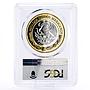Mexico 100 pesos Numismatic Heritage 1/4 Real 1834 PL70 PCGS bimetal coin 2014