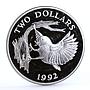 Bermuda 2 dollars Endangered Wildlife Eastern Blue Bird silver coin 1992