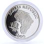 Somali 10 dollars The African Monkey proof silver coin 1998