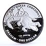 Australia 1 dollar Endangered Wildlife Saltwater Crocodile silver coin 2014