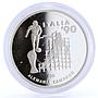 Equatorial Guinea 7000 francos Football World Cup in Italy silver coin 1991