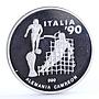 Equatorial Guinea 7000 francos Football World Cup in Italy silver coin 1991