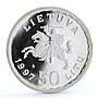 Lithuania 50 litu Settling down of Karaims Tartars silver coin 1997