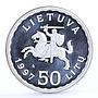 Lithuania 50 litu Settling down of Karaims Tartars silver coin 1997