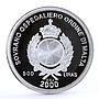 Malta 500 liras Order Grand Harbour Ship silver coin 2000