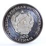 Mozambique 500 meticais Defence of Nature Lion Pride Fauna silver coin 1989