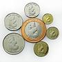 Isle of Pines, set of seven coins 2014
