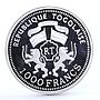 Togo 1000 francs Wildlife World Fund African Lion Fauna proof silver coin 2000