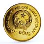 Vietnam 10 dong Boats of the World series Savannah Ship gilded CuNi coin 1991